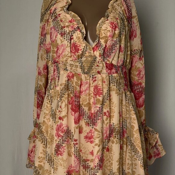 Free People “Lena” Floral V-Neck Midi Dress – Size XS (NWT) - Picture 10 of 11